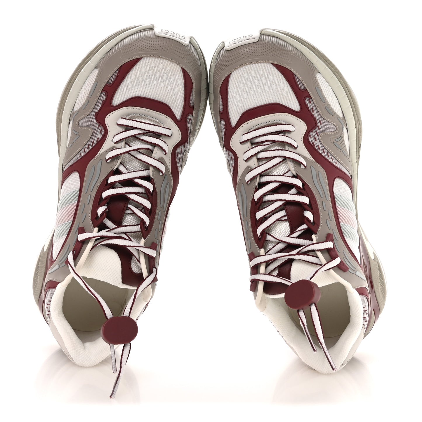 Calfskin Mesh Web Womens 2.0 Sneakers 9 Gray Rosso Ancora