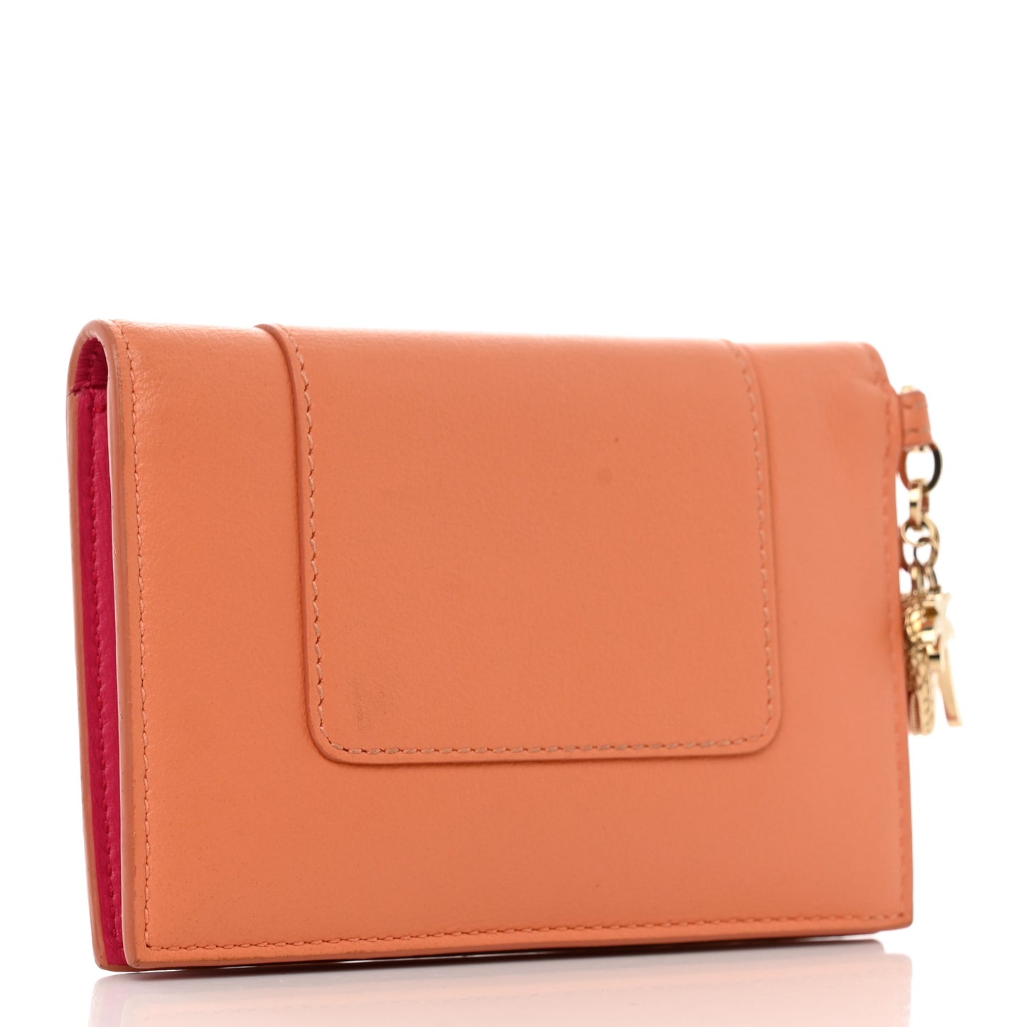 Serpenti Calfskin Forever Card Case Coral