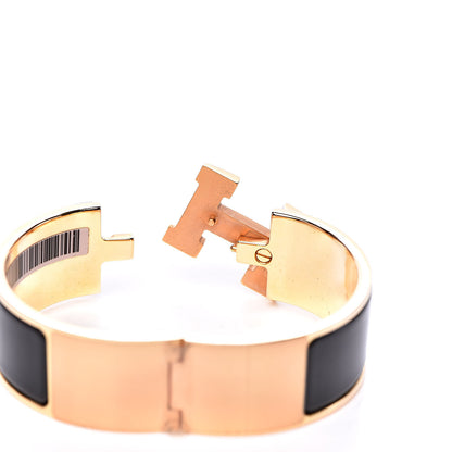 Hermes Enamel Wide Clic Clac H Bracelet PM Black 4 of 6
