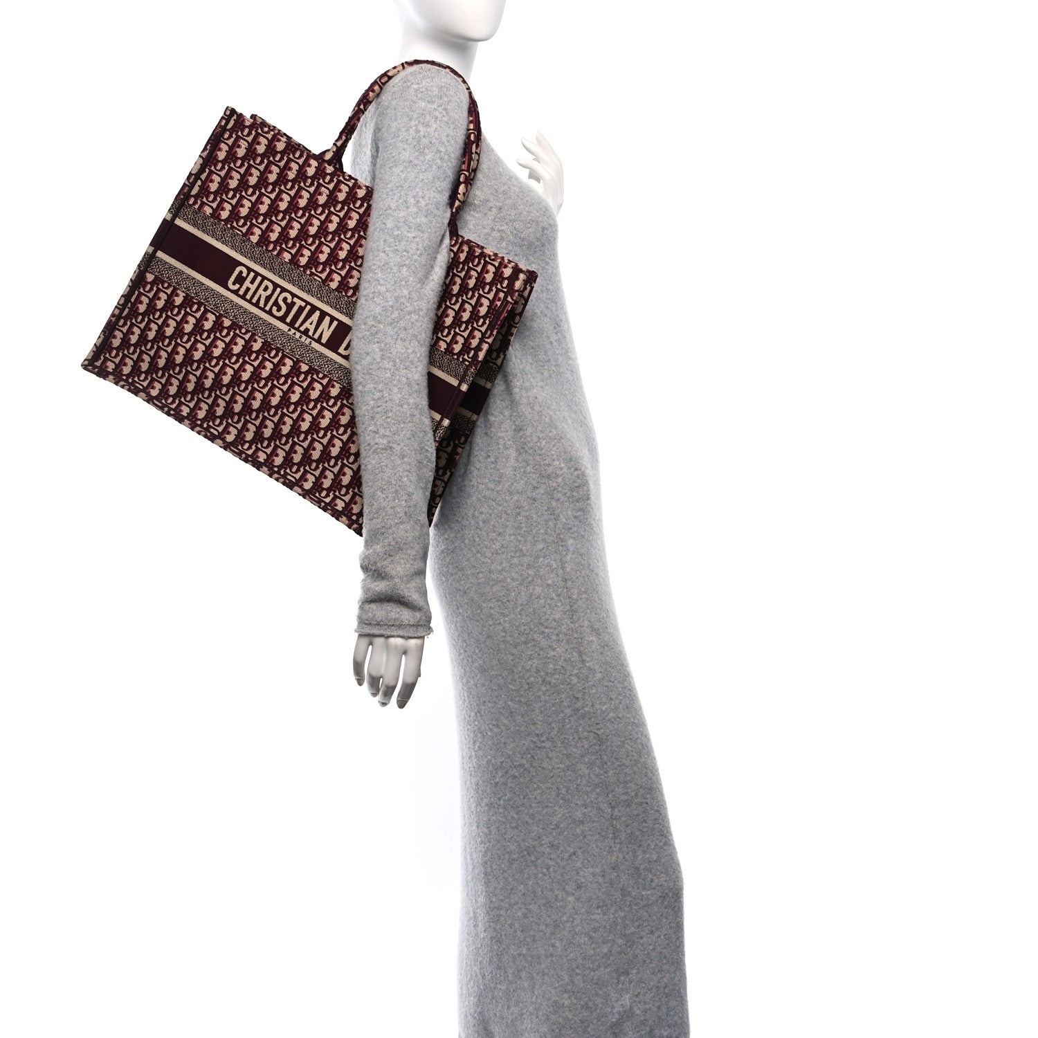 Christian Dior Oblique Large Book Tote Burgundy Multicolor 3 of 13