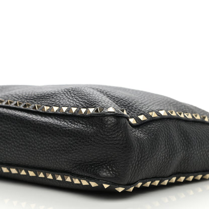 Valentino Garavani Pebbled Calfskin Large Rockstud Flip-Lock Messenger Bag Black 10 of 12