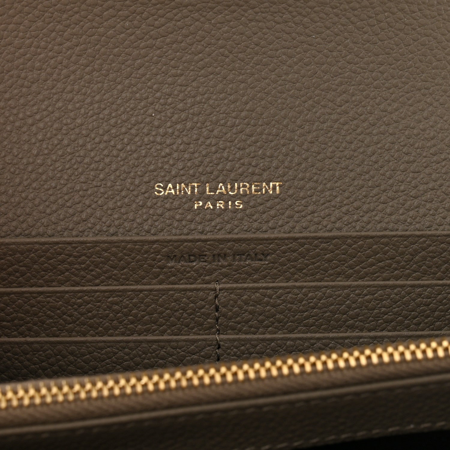Saint Laurent Grained Calfskin Monogram Large Flap Wallet Earth 7 of 8