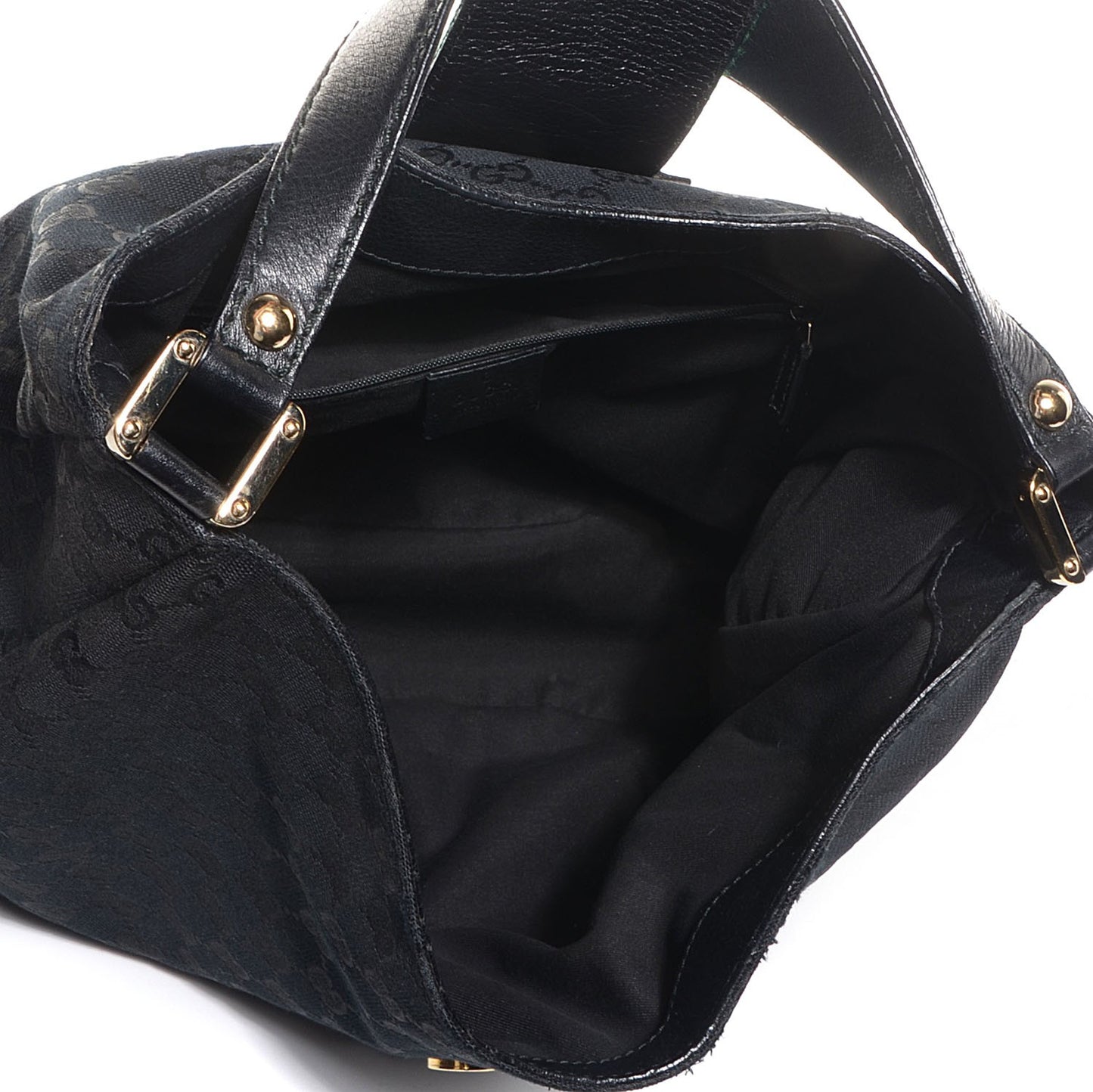 Monogram Large New Ladies Web Hobo Black