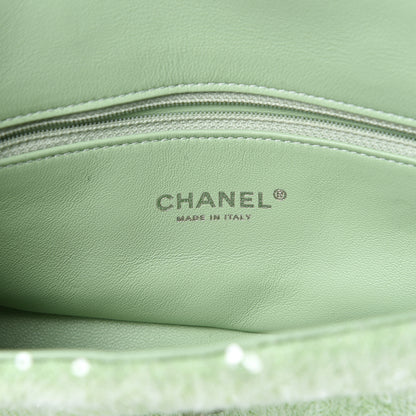 Chanel Sequin Mini Waterfall Flap Green Light Green Yellow 5 of 10