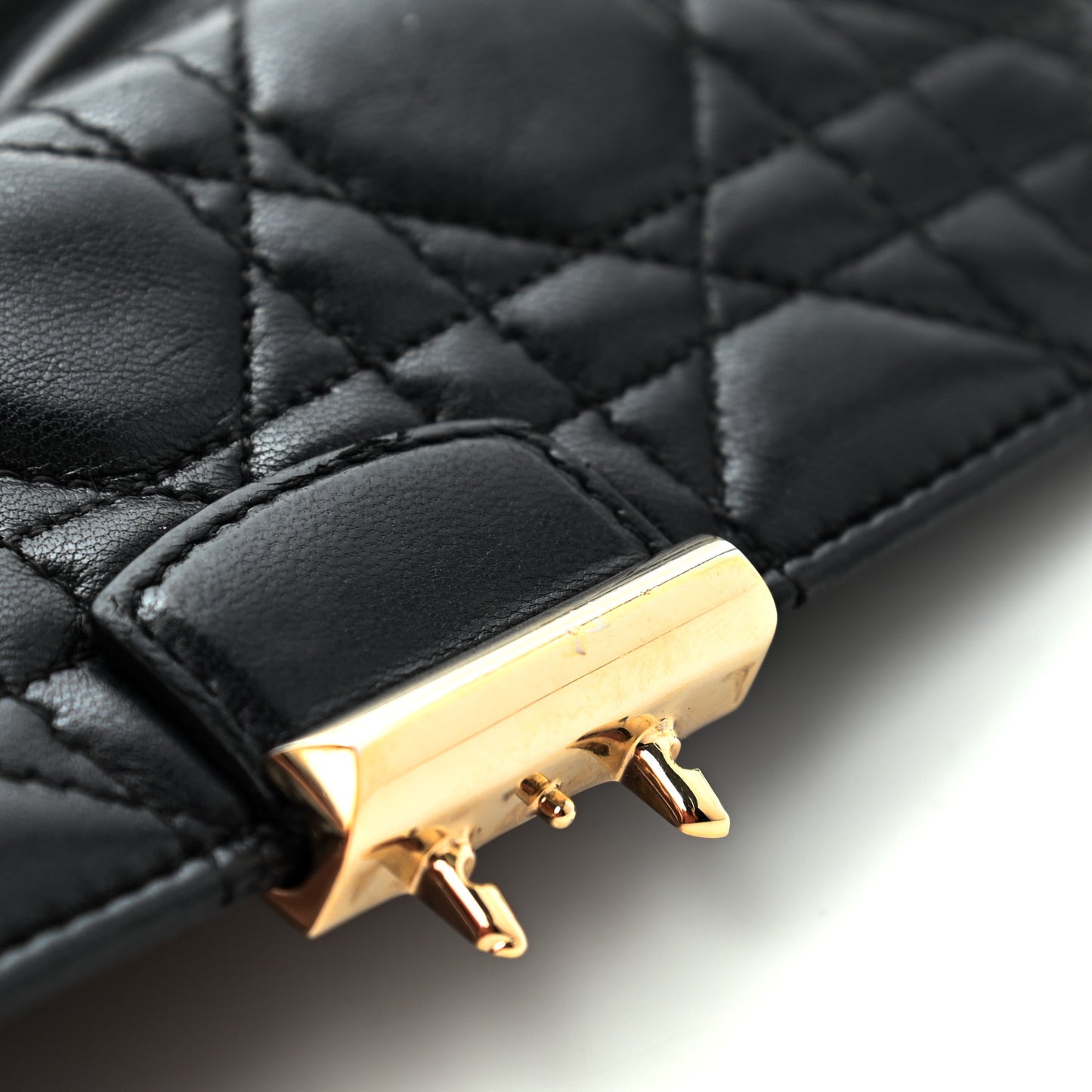 Lambskin Cannage Miss Dior Chain Wallet Black