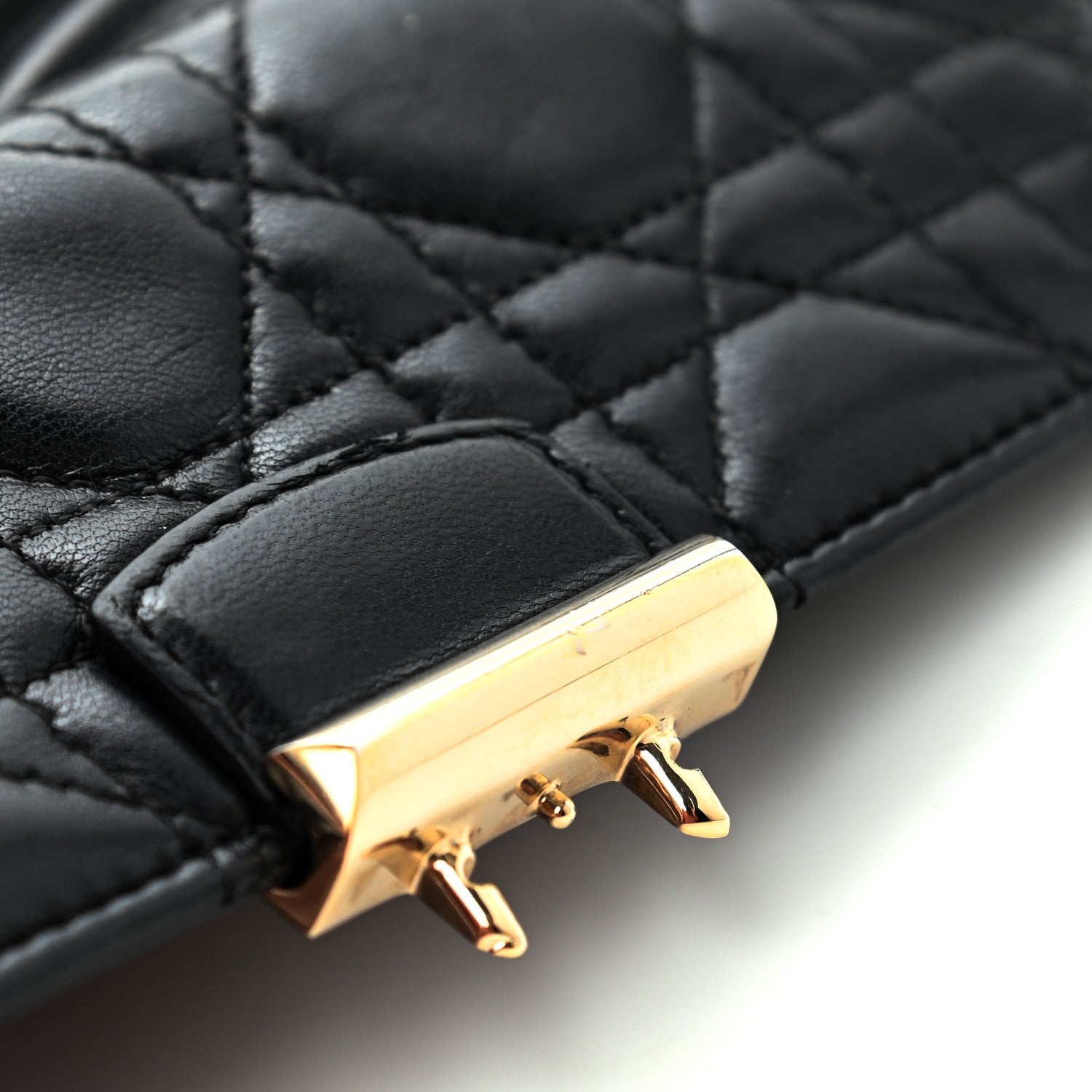Christian Dior Lambskin Cannage Miss Dior Chain Wallet Black 13 of 13