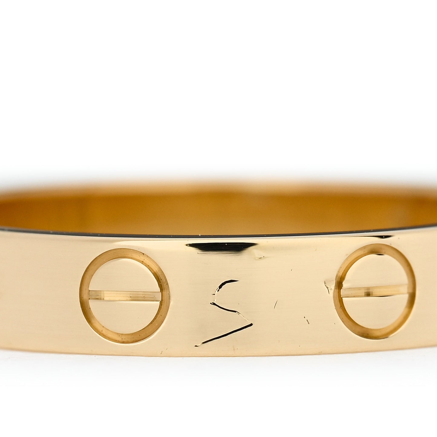 18K Yellow Gold 3.5mm LOVE Wedding Band Ring 56 7.75