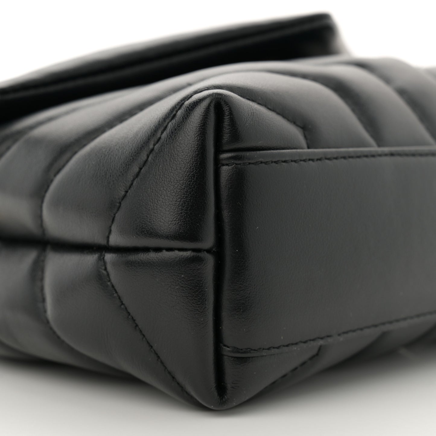 Calfskin Y Quilted Monogram Toy Loulou Crossbody Bag Black