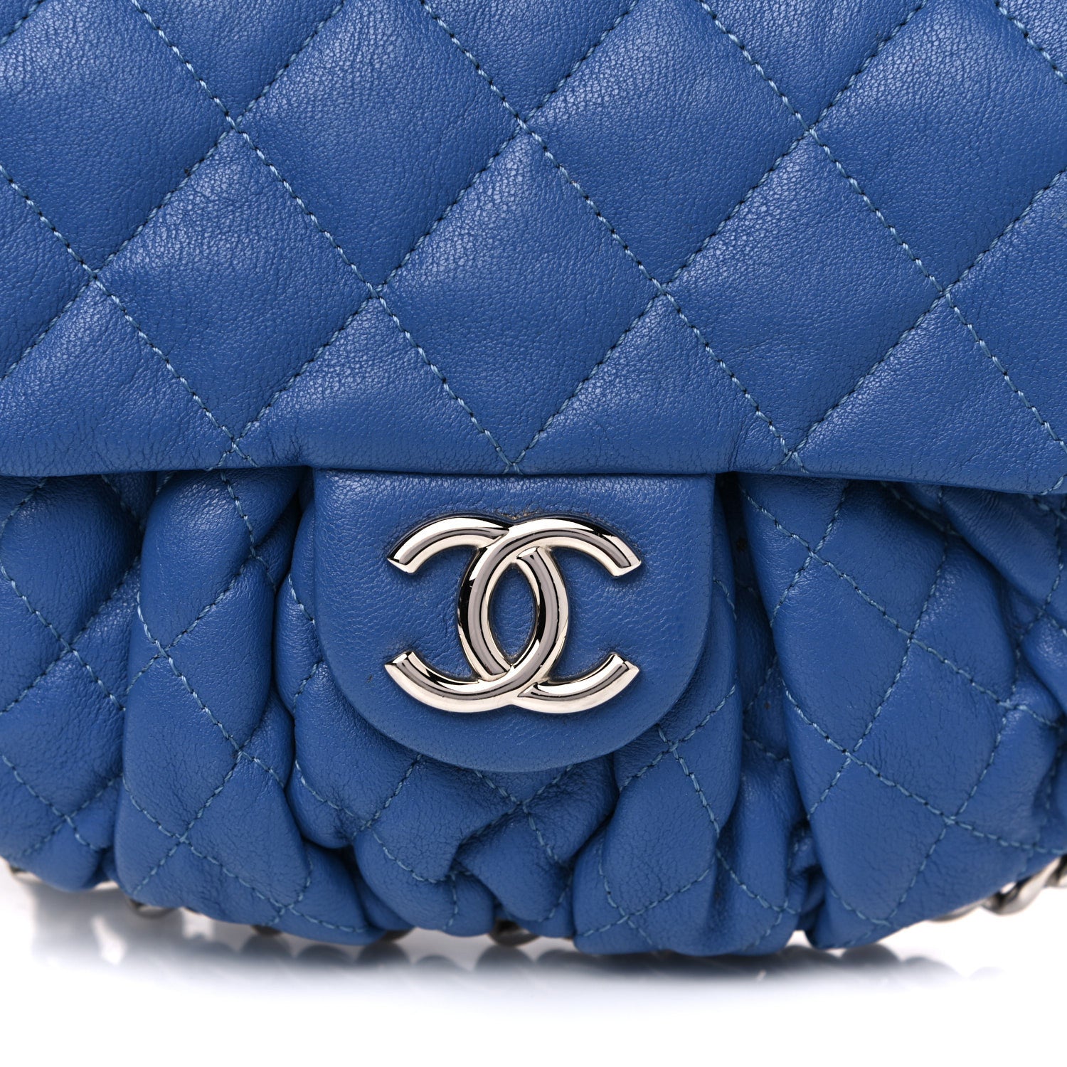 Chanel Washed Lambskin Quilted Mini Chain Around Flap Blue 7 of 14