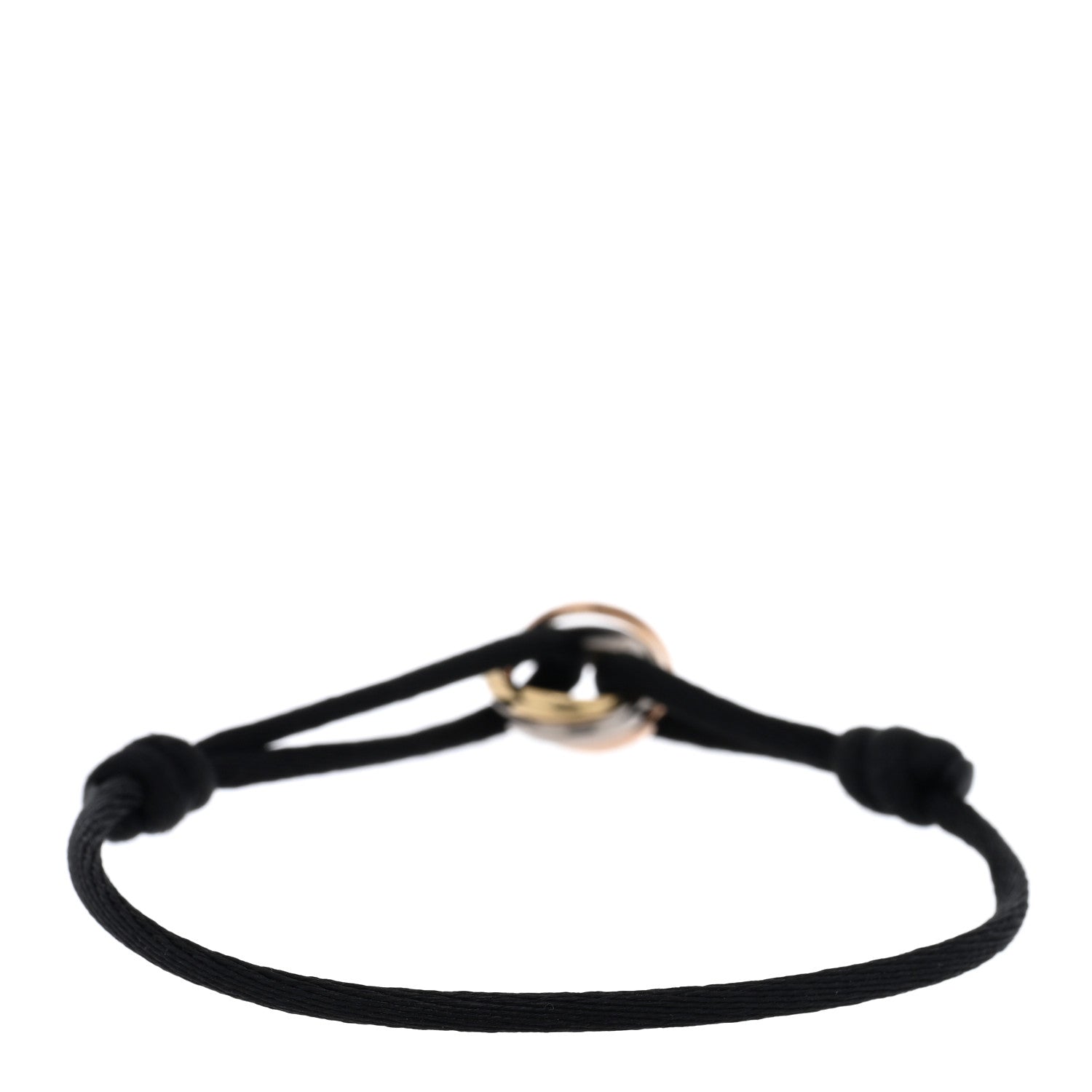 Cartier 18K Pink Yellow White Gold Trinity Adjustable Cord Bracelet Black 2 of 4
