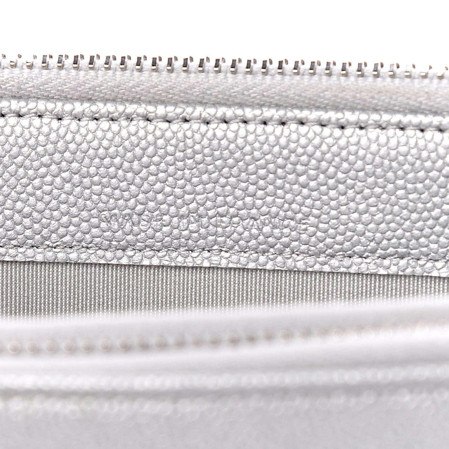 Metallic Caviar Chevron Quilted Small Vintage Mademoiselle Clutch With Chain Silver