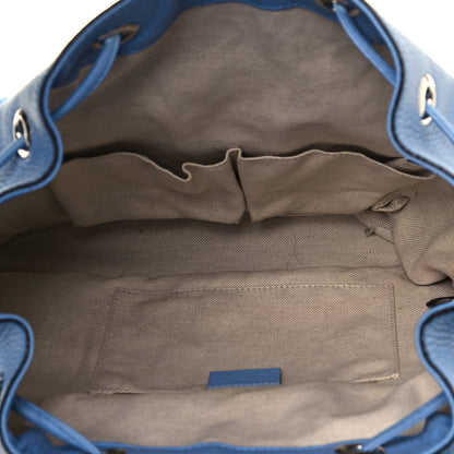 Gucci Cellarius Calfskin Medium Bamboo Backpack Mineral Blue 4 of 12