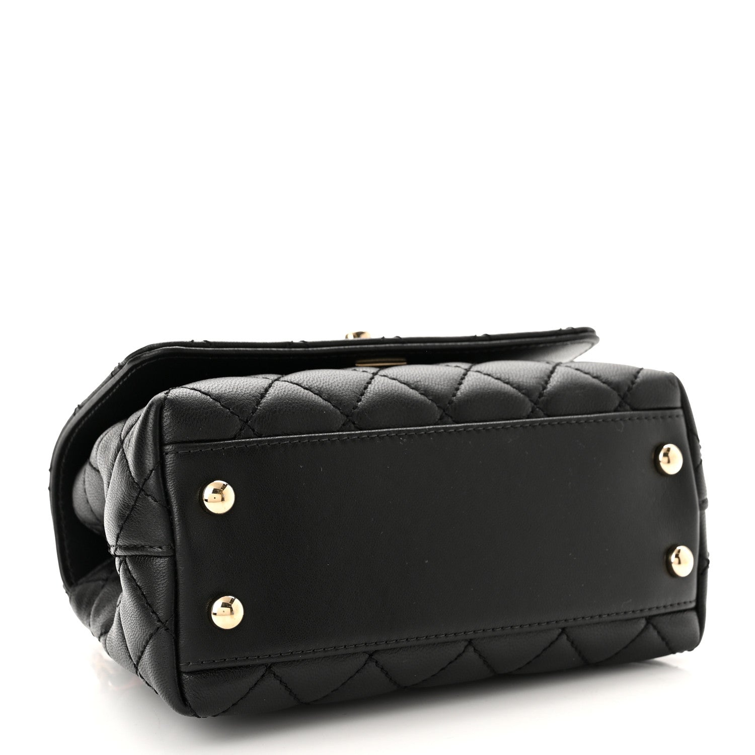 Chanel Goatskin Quilted Rainbow Extra Mini Coco Handle Flap Black 4 of 10