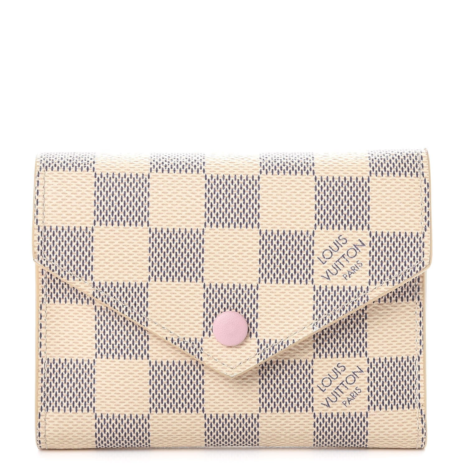 Louis Vuitton Damier Azur Victorine Wallet Rose Ballerine 1 of 10