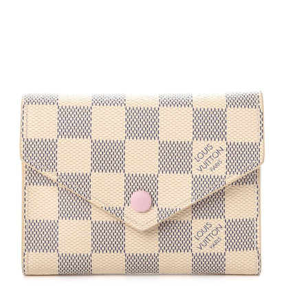 Louis Vuitton Damier Azur Victorine Wallet Rose Ballerine 1 of 10