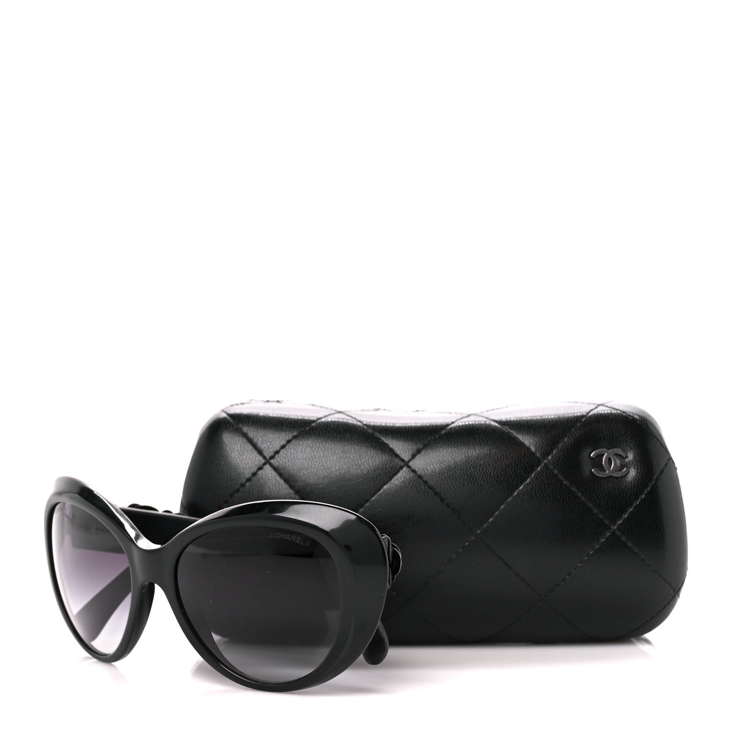 Lambskin Camellia CC 5318-Q Sunglasses Black