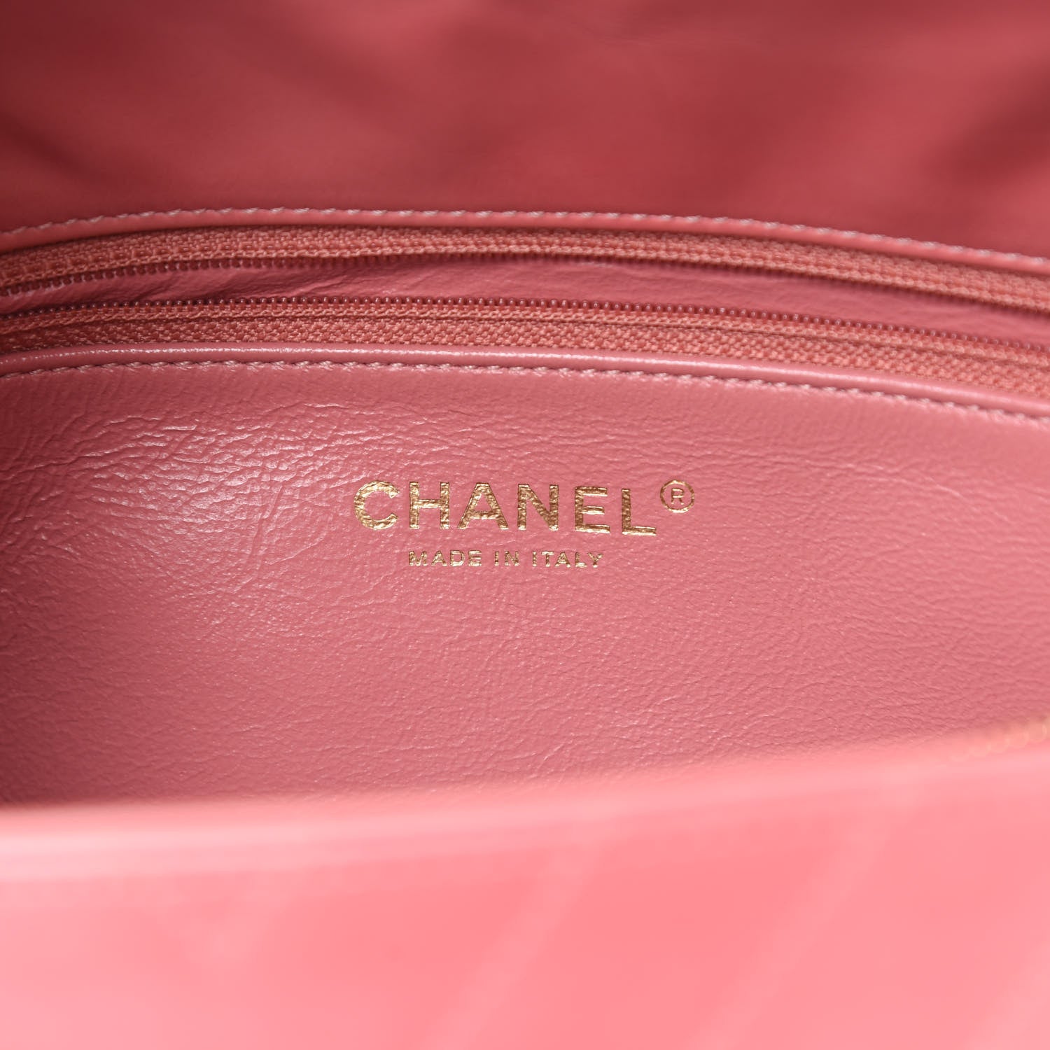Chanel Calfskin Lizard Chevron Quilted Medium Coco Handle Flap Pink 6 of 13