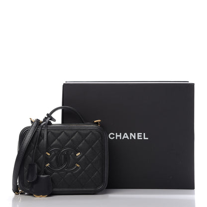 Chanel Caviar Quilted Medium CC Filigree Vanity Case Black 10 of 10