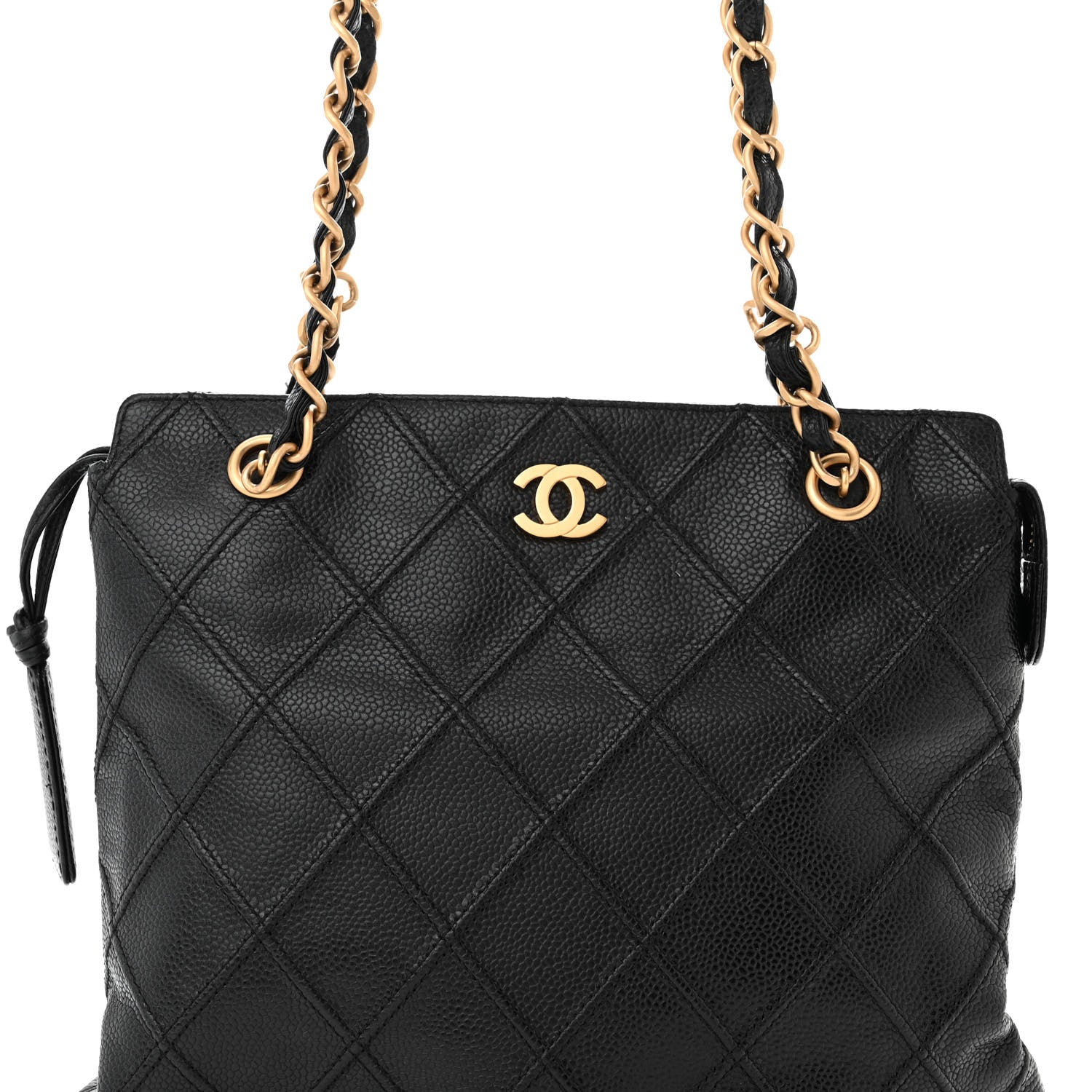 Chanel Caviar Diamond Embossed Shoulder Bag Black 9 of 11