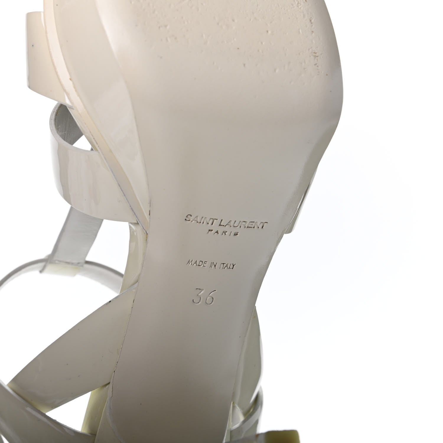 Saint Laurent Patent Tribute 75 Platform Sandals 36 Ivory 6 of 9