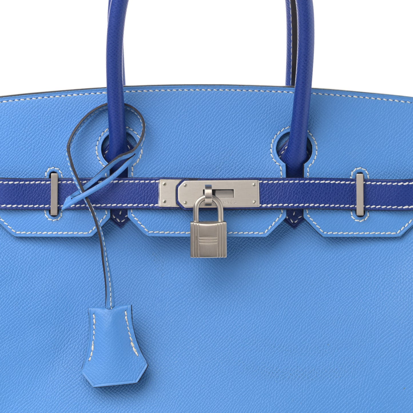 Epsom Horseshoe Bi Color Birkin 30 Bleu Paradis Bleu Electrique