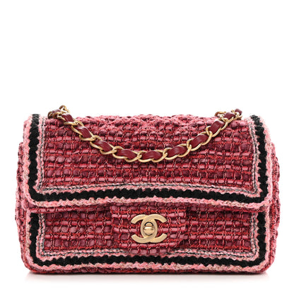 Chanel Tweed Braid Mini Flap Dark Pink 1 of 12