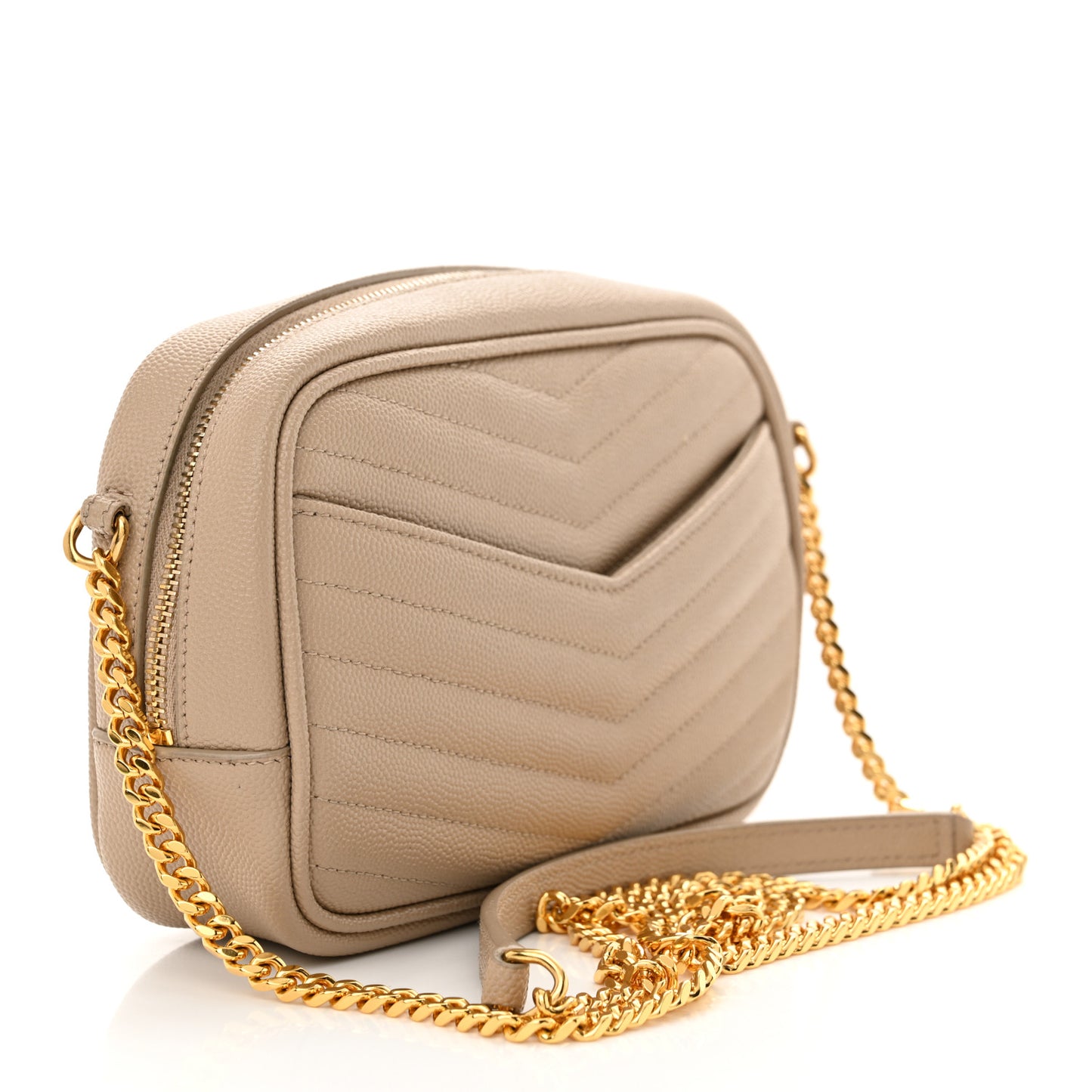 Grain De Poudre Matelasse Monogram Mini Lou Camera Bag Dark Beige