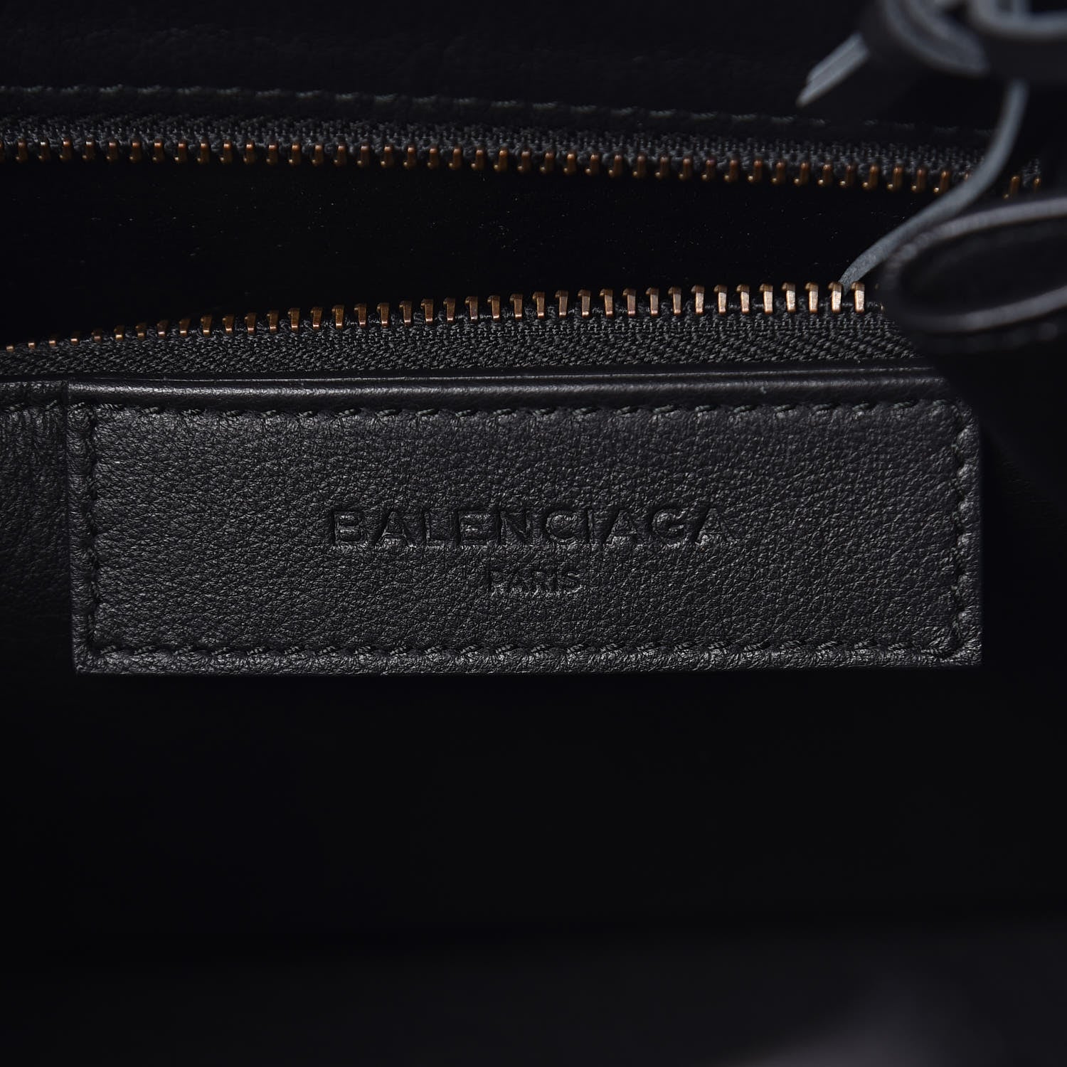 Balenciaga Calfskin Blackout Hardware Perforated Papier A6 Tote Black 6 of 9