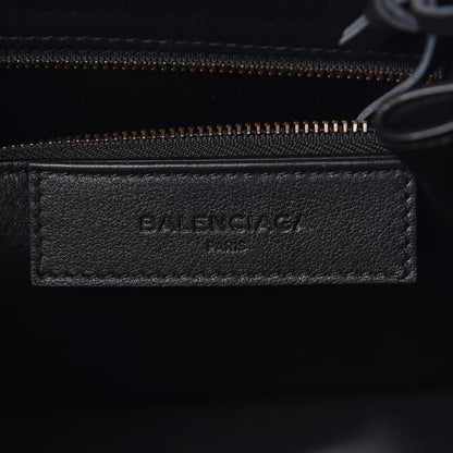 Balenciaga Calfskin Blackout Hardware Perforated Papier A6 Tote Black 6 of 9