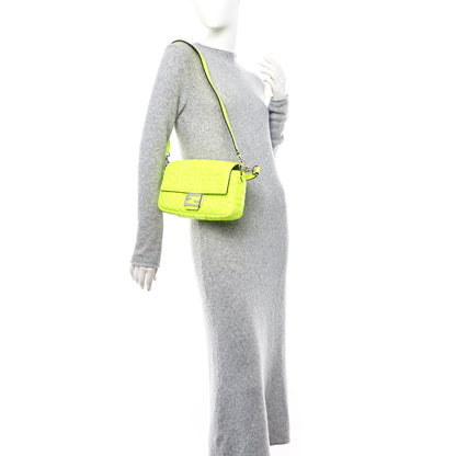 Fendi X MARC JACOBS Nappa FF 1974 Embossed Baguette Yellow Fluo 2 of 12
