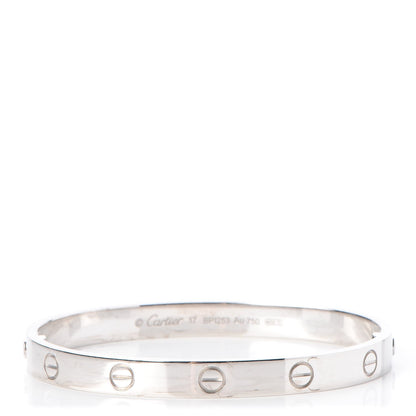 Cartier 18K White Gold LOVE Bracelet 17 1 of 8