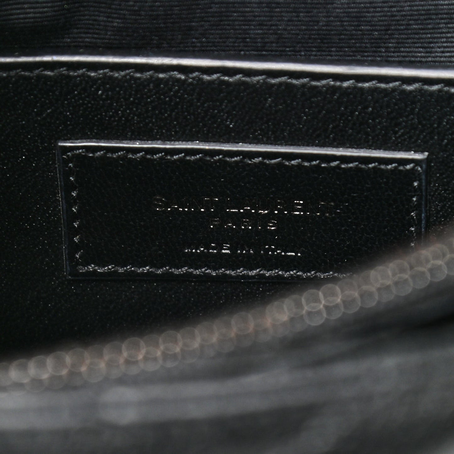 Sheepskin Matelasse Chevron Monogram Medium College Bag Black