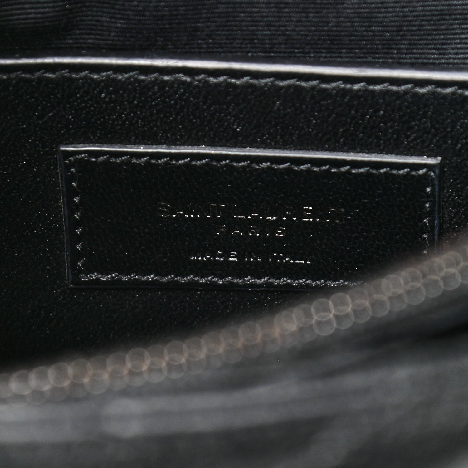 Saint Laurent Sheepskin Matelasse Chevron Monogram Medium College Bag Black 9 of 11
