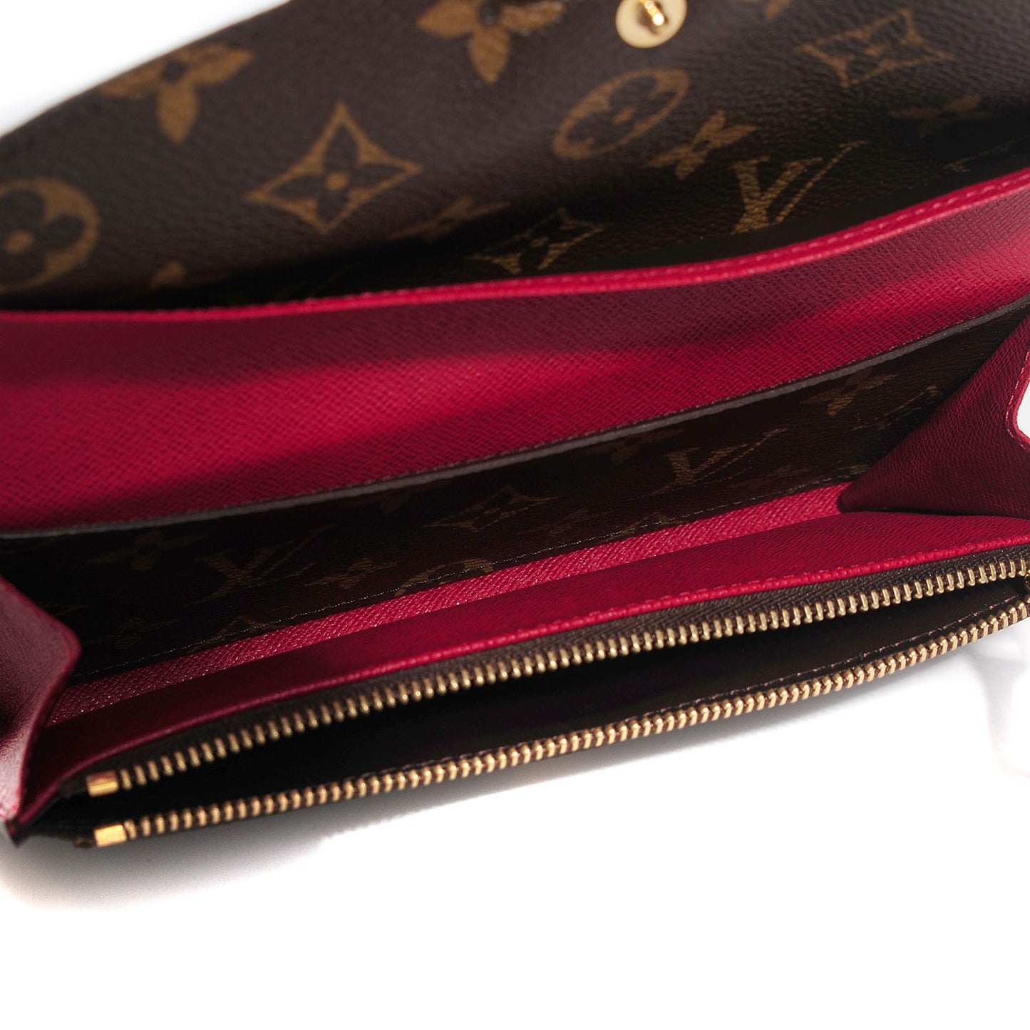 Monogram Emilie Wallet Red