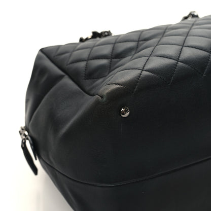 Chanel Calfskin Quilted Feather Weight Bowling Bag Black 9 of 14
