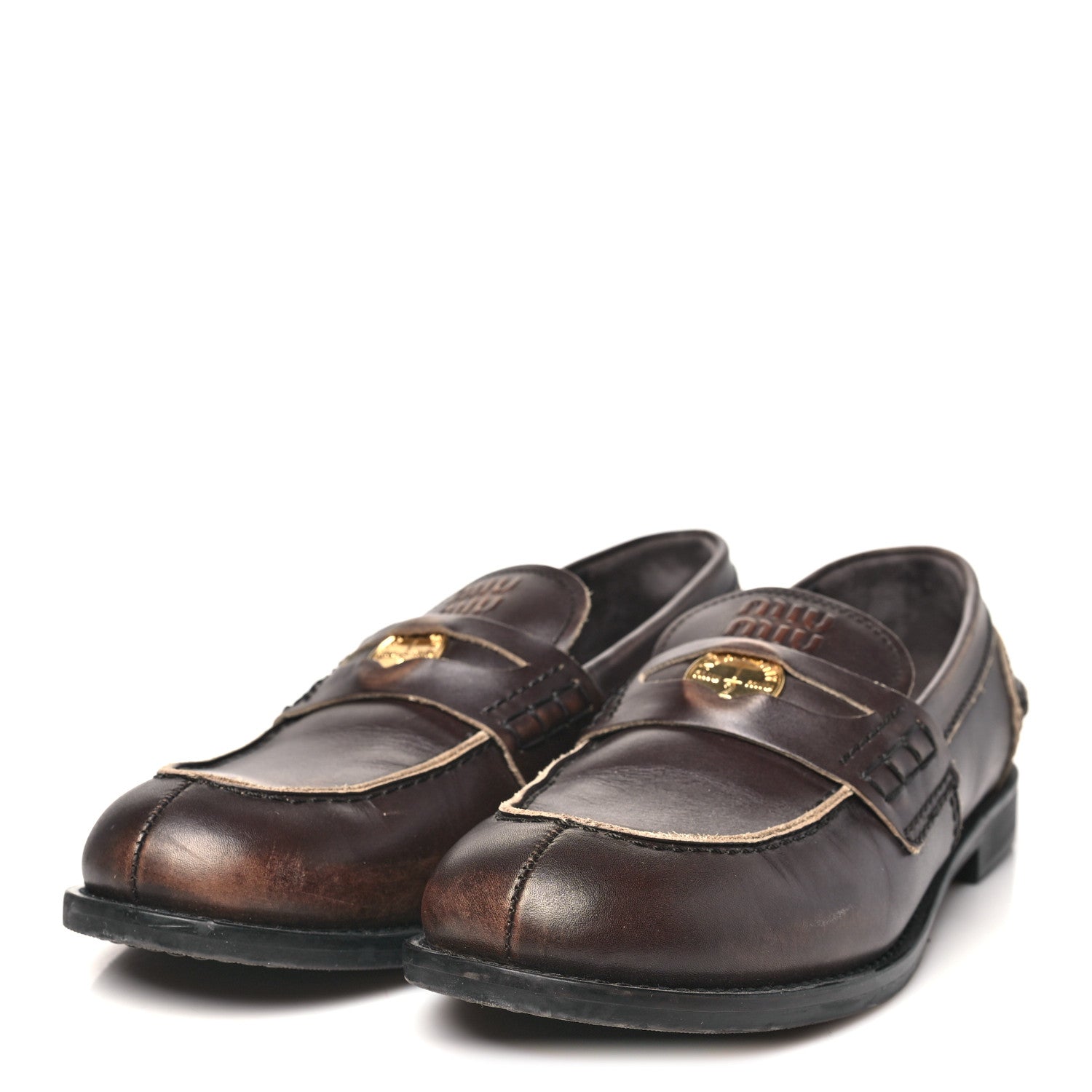 Miu Miu Spazzolato Penny Loafer 39 Ebony 4 of 8