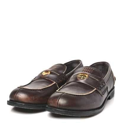 Miu Miu Spazzolato Penny Loafer 39 Ebony 4 of 8