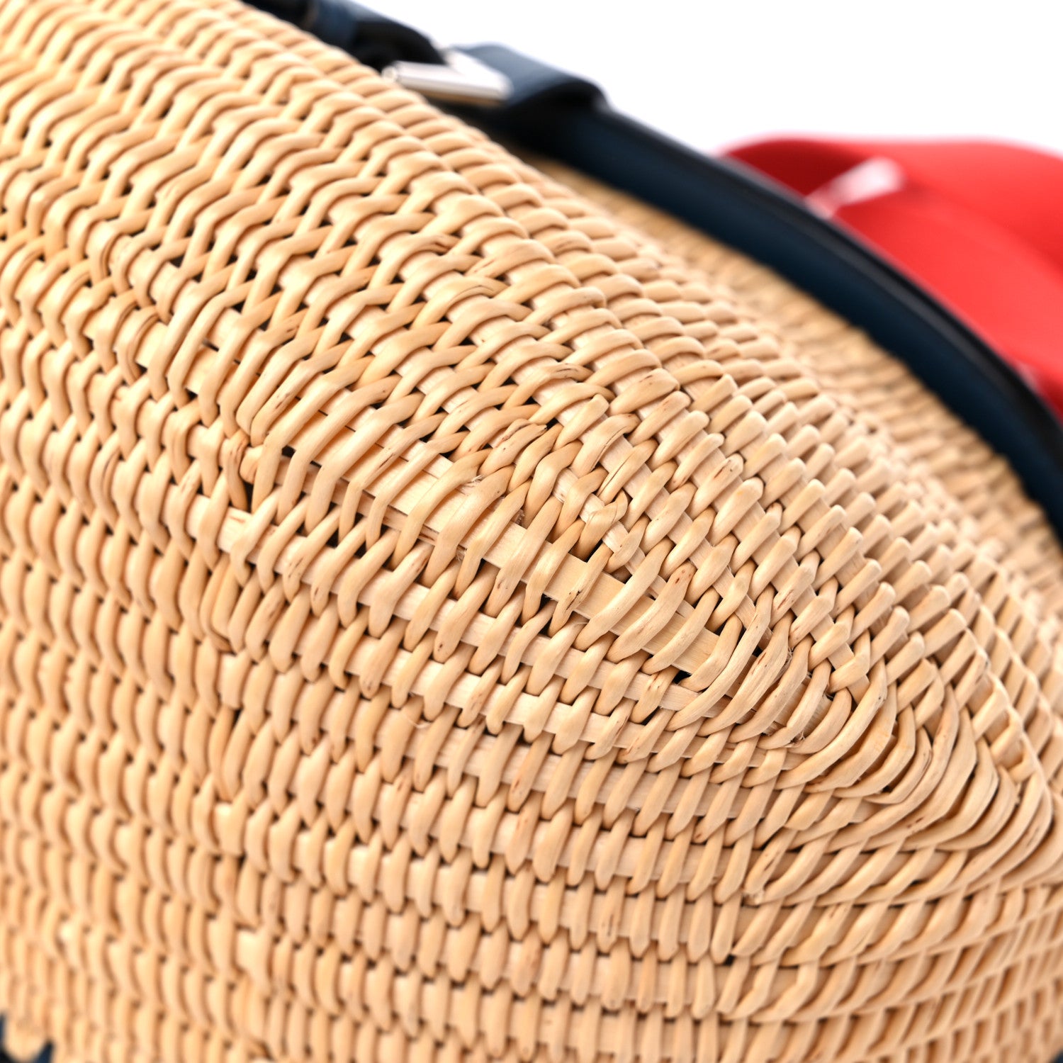 Hermes Swift Wicker Picnic Fishing Bag Bleu de Prusse 1322902