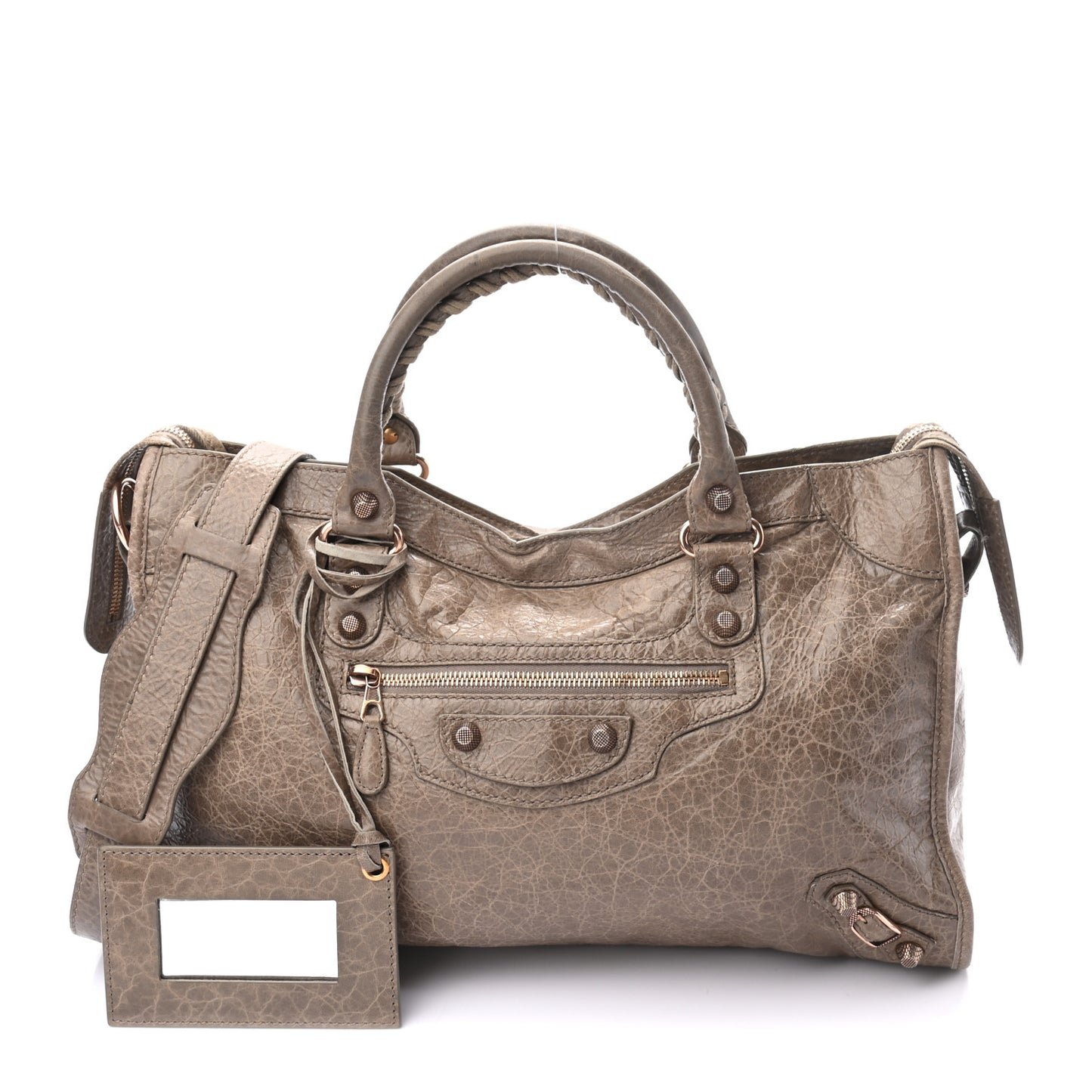 Agneau Giant 12 Rose Gold Hardware City Gris Poivre