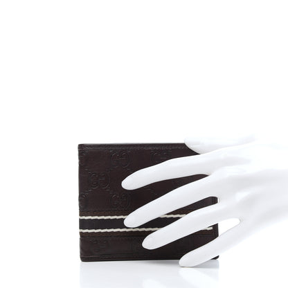 Gucci Guccissima Web Bi-Fold Wallet Dark Brown 2 of 6