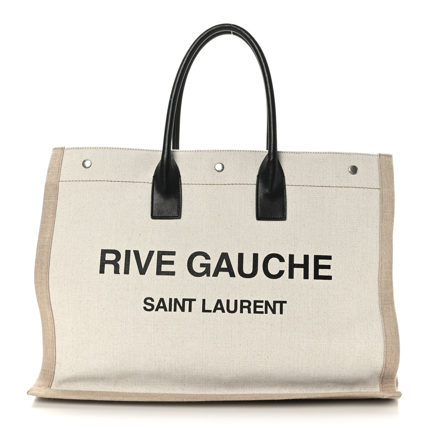 Linen Calfskin Rive Gauche Tote Optic White