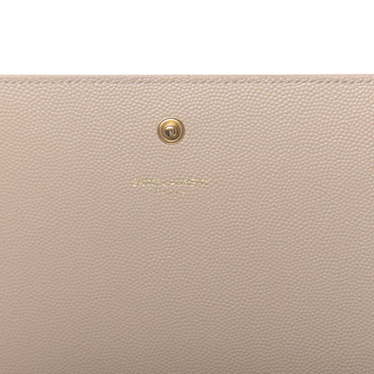 Saint Laurent Grain De Poudre Monogram Chain Wallet Dark Beige 7 of 10