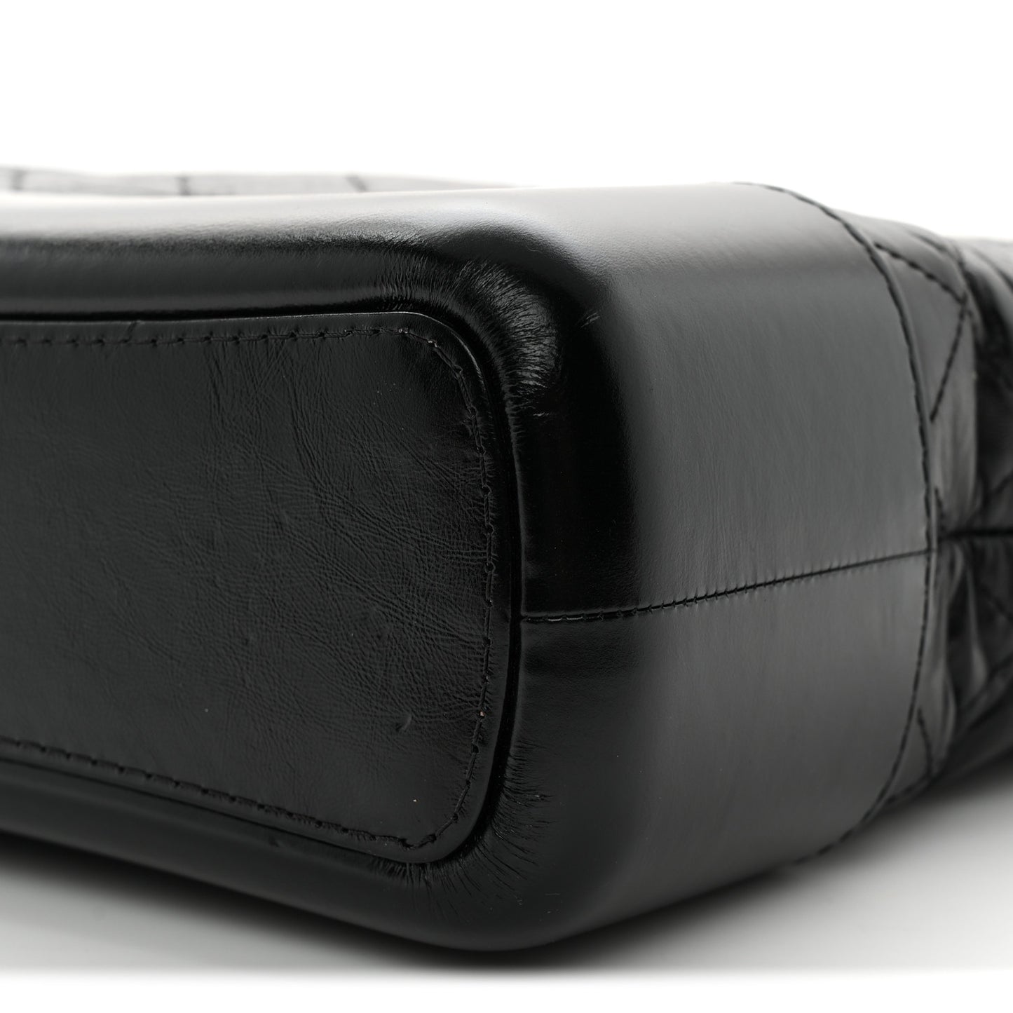 Aged Calfskin Quilted Medium Gabrielle Hobo Black