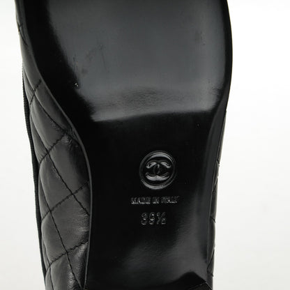 Chanel Aged Calfskin Quilted CC Cap Toe Ballerina Flats 39.5 Black 6 of 7