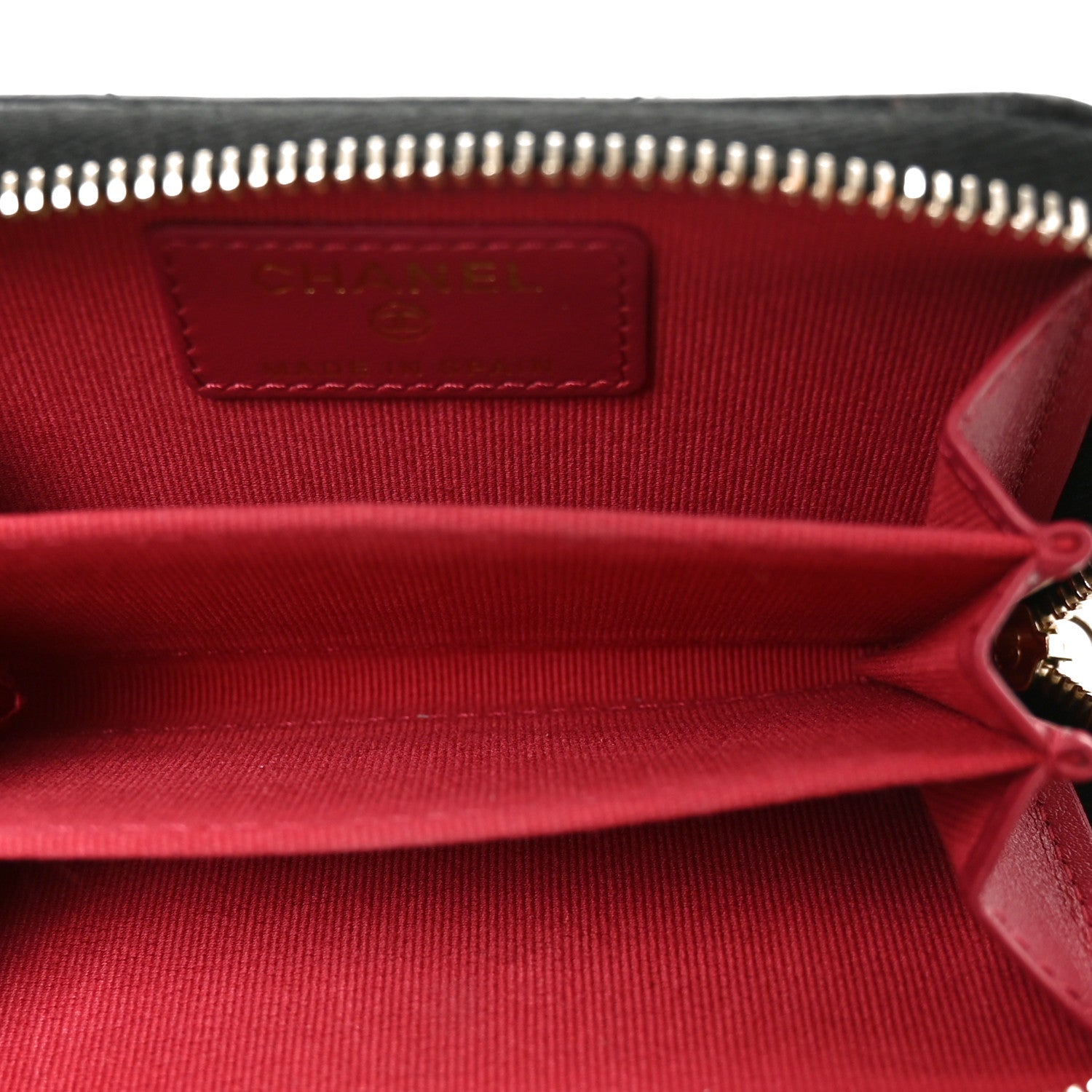Chanel Lambskin Quilted Chanel 19 Zip Around Coin Purse Wallet Black 5 of 8