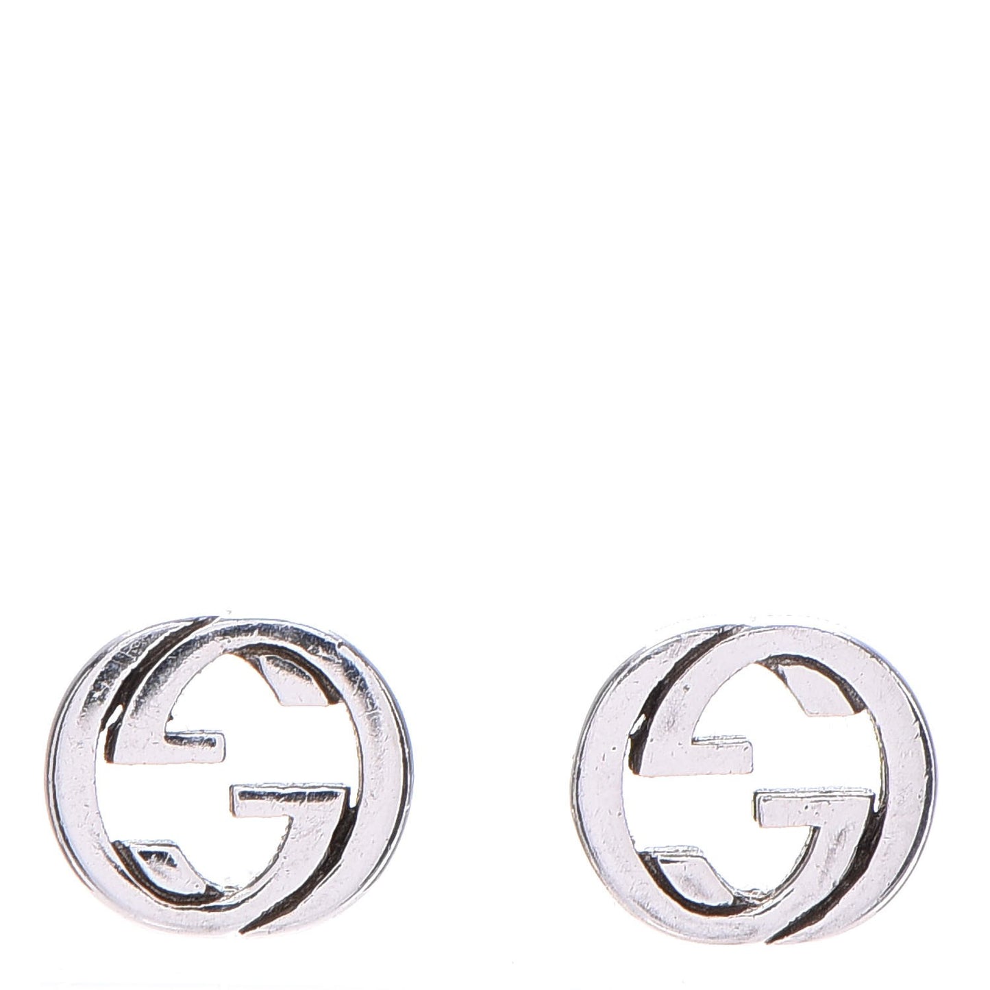 Sterling Silver Interlocking GG Stud Earrings