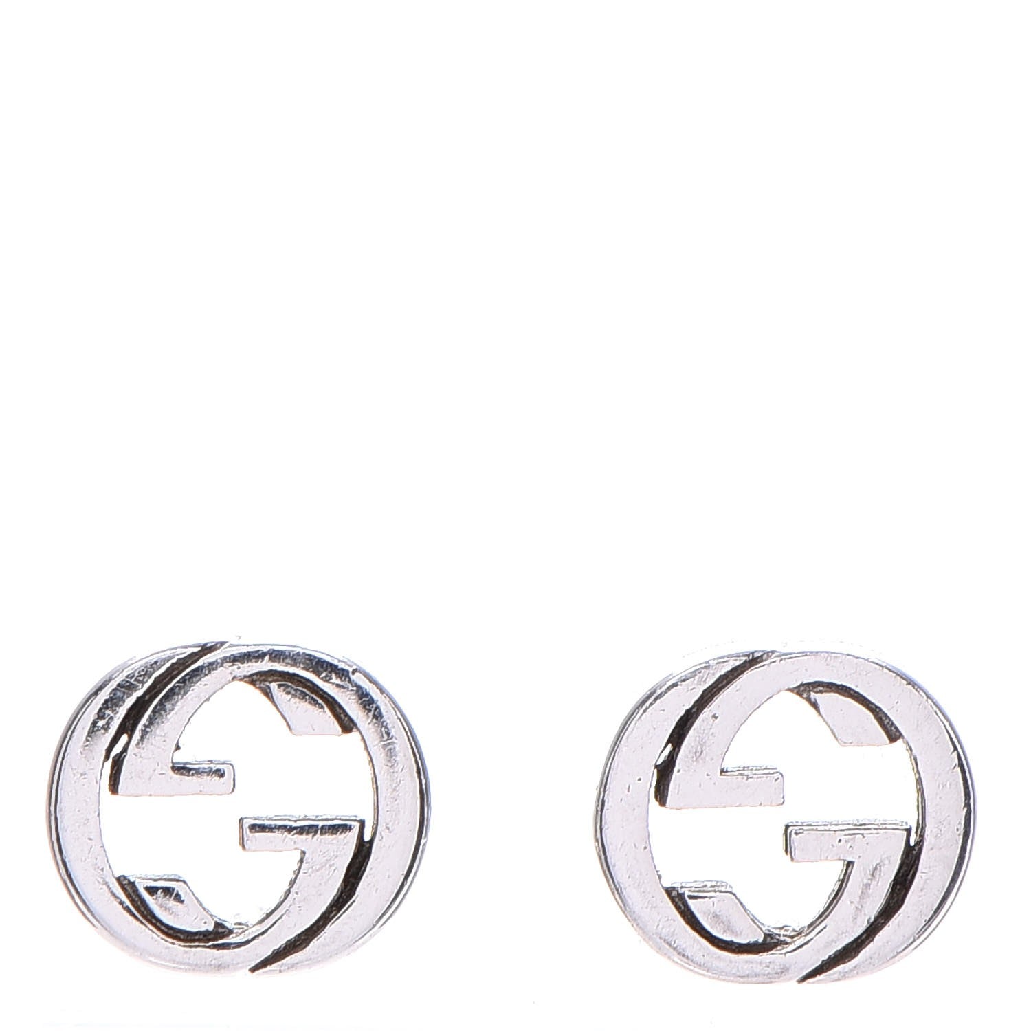 Gucci Sterling Silver Interlocking GG Stud Earrings 1 of 5