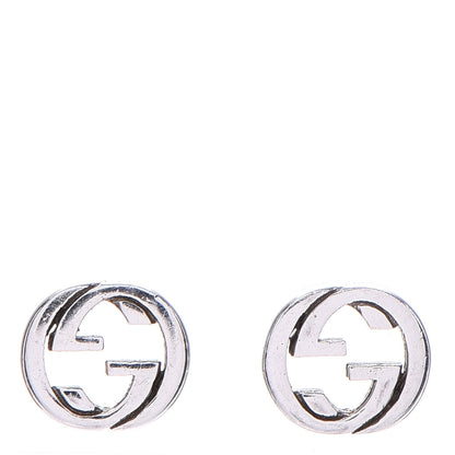 Gucci Sterling Silver Interlocking GG Stud Earrings 1 of 5