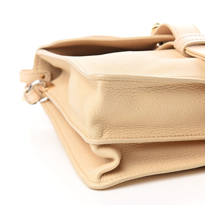 Chloe Shiny Grained Calfskin Medium Aby Day Shoulder Bag Blondie Beige 6 of 8