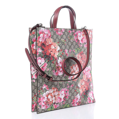 Gucci Soft GG Supreme Monogram Blooms Vertical Tote Beige Multicolor Dry Rose 4 of 10